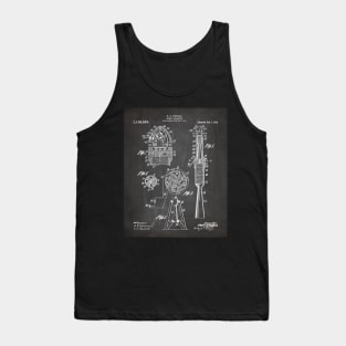 Rocket Ship Patent - Nasa Rocketship Art - Black Chalkboard Tank Top